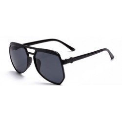 Black Oversized Pilot Rider Polarized Lens Sunglasses